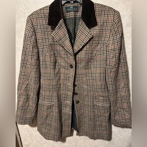 Embassy Row Pure Wool Plaid Blazer Jacket Coat Size 12